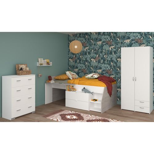 3480940301721 - Kinderzimmer 3-teilig Milky 12 Weiß Grey Loft 3480940301721 - Kinderzimmer 3-teilig Milky 12 Weiß Grey Loft