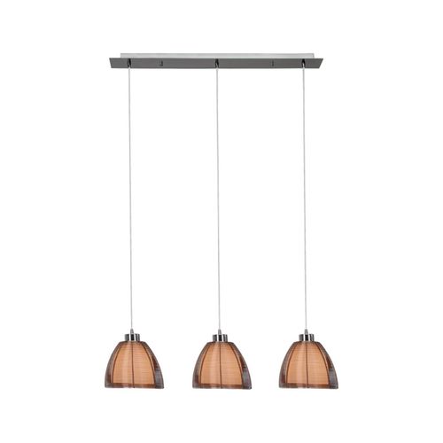 4004353284670 - BRILLIANT Lampe Relax Pendelleuchte 3flg bronze chrom 3x A60 E27 60W gf Normallampen n ent In der Höhe einstellbar   Kabel kürzbar Für LED-Leuchtmittel geeignet