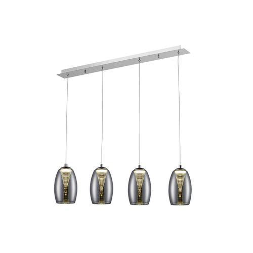 4004353284519 - BRILLIANT Lampe Metropolis LED Pendelleuchte 4flg chrom rauchglas easyDim 4x 5W LED integriert COB 500lm 3000K In der Höhe einstellbar   Kabel kürzbar EasyDim dimmbar mit herkömmlichen Lichts