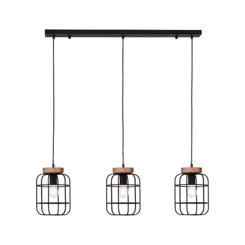 4004353379499 - Lampe Gwen Pendelleuchte 3flg Balken antik holz schwarz korund Metall Holz 3x A60 E27 40WNormallampen (nicht enthalten) - braun - Brilliant 4004353379499 - Lampe Gwen Pendelleuchte 3flg Balken antik holz schwarz korund Metall Holz 3x A60 E27 40WNormallampen (nicht enthalten) - braun - Brilliant
