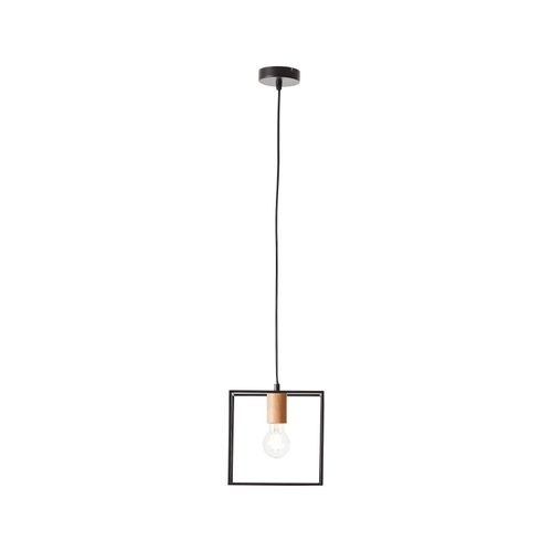 4004353393013 - Lampe Arica Pendelleuchte 20x20cm schwarz holzfarbend 1x A60 E27 60W Kabel kürzbar in der Höhe einstellbar - schwarz - Brilliant 4004353393013 - Lampe Arica Pendelleuchte 20x20cm schwarz holzfarbend 1x A60 E27 60W Kabel kürzbar in der Höhe einstellbar - schwarz - Brilliant