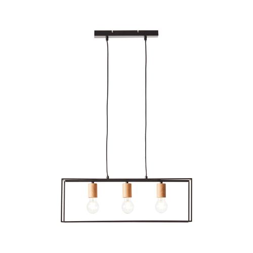 4004353393020 - Lampe Arica Pendelleuchte 3flg schwarz holzfarbend 3x A60 E27 60W Kabel kürzbar in der Höhe einstellbar - schwarz - Brilliant 4004353393020 - Lampe Arica Pendelleuchte 3flg schwarz holzfarbend 3x A60 E27 60W Kabel kürzbar in der Höhe einstellbar - schwarz - Brilliant