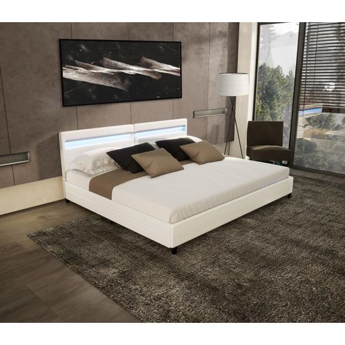 4058166274380 - Led Bett mit Schubladen nube - 200 x 200 cm Farbe Weiß Ausführung mit Matratze Familienbett Bett LED-Bett Bett-Inklusive-Schubladen - Home Deluxe 4058166274380 - Led Bett mit Schubladen nube - 200 x 200 cm Farbe Weiß Ausführung mit Matratze Familienbett Bett LED-Bett Bett-Inklusive-Schubladen - Home Deluxe