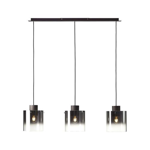 4004353358487 - BRILLIANT Lampe Beth Pendelleuchte 3flg Kaffee rauchglas 3x A60 E27 60W gf Normallampen n ent In der Höhe einstellbar   Kabel kürzbar Für LED-Leuchtmittel geeignet