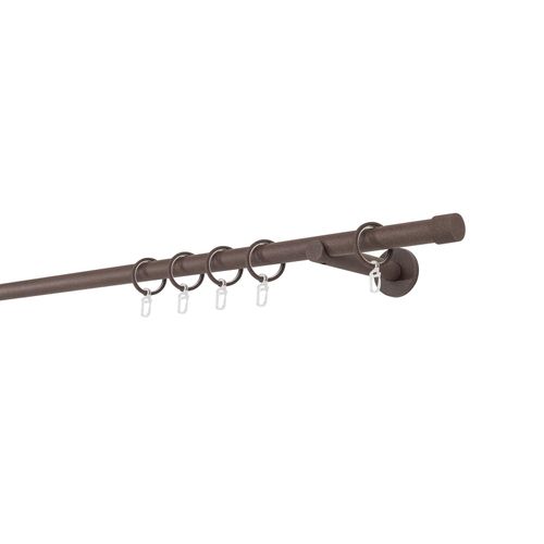4066866112215 - Ondeco - Gardinenstange auf Maß 20mm Cap 1-lauf Vorhangstange Wandträger 12cm Stilgarnitur mit Ringen für Vorhänge - Rost - 220cm 4066866112215 - Ondeco - Gardinenstange auf Maß 20mm Cap 1-lauf Vorhangstange Wandträger 12cm Stilgarnitur mit Ringen für Vorhänge - Rost - 220cm