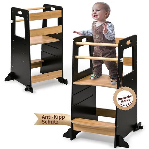 4260595755983 - Lernturm aus Holz höhenverstellbar - Noah in Schwarz 4260595755983 - Lernturm aus Holz höhenverstellbar - Noah in Schwarz