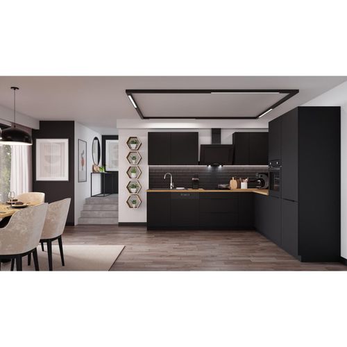 4255832100893 - Winkelküche SIENA 280x270 cm Küchenzeile Einbauküche Eckküche Küche Schwarz matt 4255832100893 - Winkelküche SIENA 280x270 cm Küchenzeile Einbauküche Eckküche Küche Schwarz matt