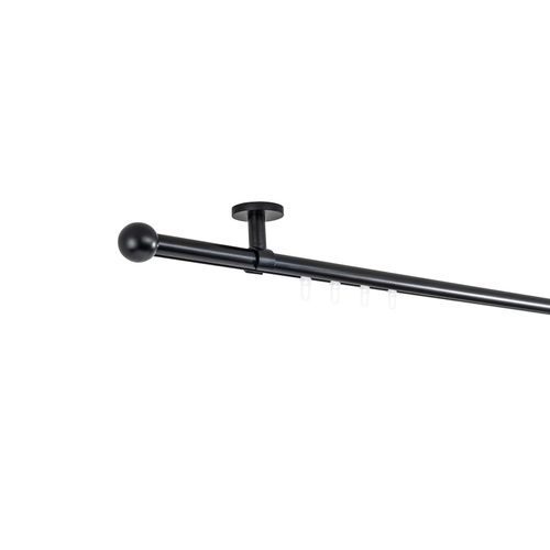 4066866191296 - Ondeco - Gardinenstange auf Maß Innenlauf 20mm Ball 1-lauf Vorhangstange Deckenträger 4cm Stilgarnitur mit Gleiter für Vorhänge - Schwarz - 250cm 4066866191296 - Ondeco - Gardinenstange auf Maß Innenlauf 20mm Ball 1-lauf Vorhangstange Deckenträger 4cm Stilgarnitur mit Gleiter für Vorhänge - Schwarz - 250cm