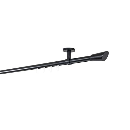 4066866192910 - Ondeco - Gardinenstange auf Maß Innenlauf 20mm Rag 1-lauf Vorhangstange Deckenträger 4cm Stilgarnitur mit Gleiter für Vorhänge - Schwarz - 320cm 4066866192910 - Ondeco - Gardinenstange auf Maß Innenlauf 20mm Rag 1-lauf Vorhangstange Deckenträger 4cm Stilgarnitur mit Gleiter für Vorhänge - Schwarz - 320cm
