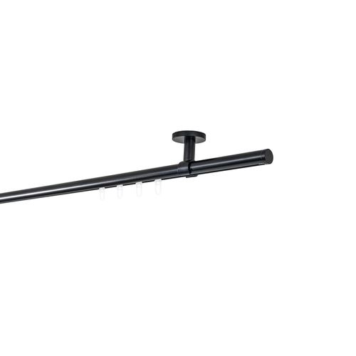 4066866193740 - Ondeco - Gardinenstange auf Maß Innenlauf 20mm Match 1-lauf Vorhangstange Deckenträger 4cm Stilgarnitur mit Gleiter für Vorhänge - Schwarz - 220cm 4066866193740 - Ondeco - Gardinenstange auf Maß Innenlauf 20mm Match 1-lauf Vorhangstange Deckenträger 4cm Stilgarnitur mit Gleiter für Vorhänge - Schwarz - 220cm