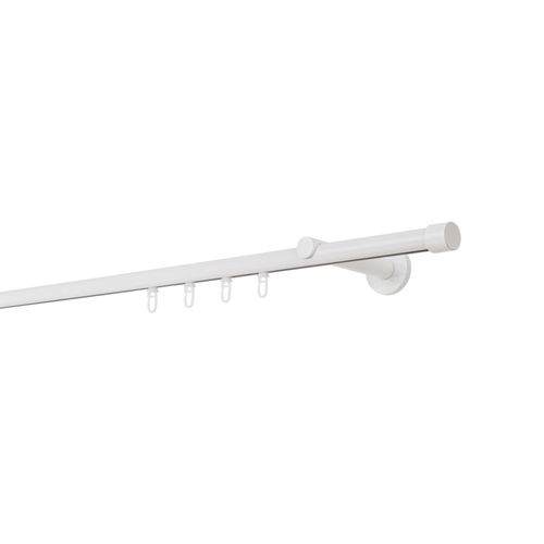 4066866175036 - Ondeco - Gardinenstange auf Maß Innenlauf 20mm Cap 1-lauf Vorhangstange Wandträger 12cm Stilgarnitur Gleiter für Vorhänge - Weiß - 110cm 4066866175036 - Ondeco - Gardinenstange auf Maß Innenlauf 20mm Cap 1-lauf Vorhangstange Wandträger 12cm Stilgarnitur Gleiter für Vorhänge - Weiß - 110cm
