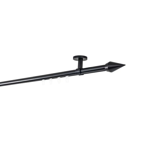 4066866194891 - Ondeco - Gardinenstange auf Maß Innenlauf 20mm Kegel 1-lauf Vorhangstange Deckenträger 4cm Stilgarnitur mit Gleiter für Vorhänge - Schwarz - 130cm 4066866194891 - Ondeco - Gardinenstange auf Maß Innenlauf 20mm Kegel 1-lauf Vorhangstange Deckenträger 4cm Stilgarnitur mit Gleiter für Vorhänge - Schwarz - 130cm