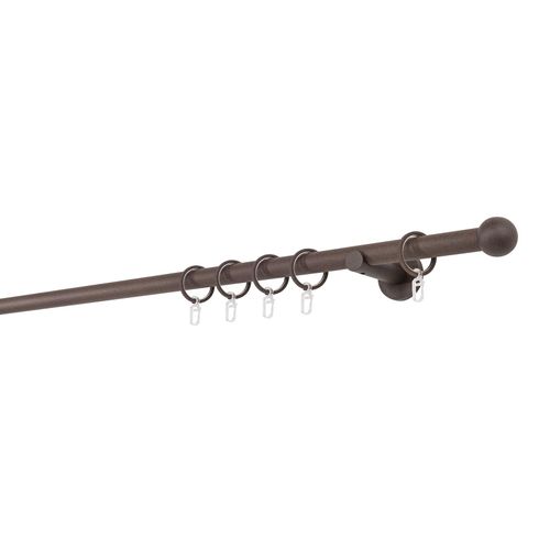4066866103831 - Gardinenstange auf Maß 20mm Ball 1-lauf Vorhangstange Wandträger 65cm Stilgarnitur mit Ringen für Vorhänge - Rost - 210cm 4066866103831 - Gardinenstange auf Maß 20mm Ball 1-lauf Vorhangstange Wandträger 65cm Stilgarnitur mit Ringen für Vorhänge - Rost - 210cm