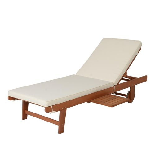 4059865697821 - Sonnenliege SAN DIEGO beige + Auflage Gartenliege Liege Relaxliege Gartenmöbel