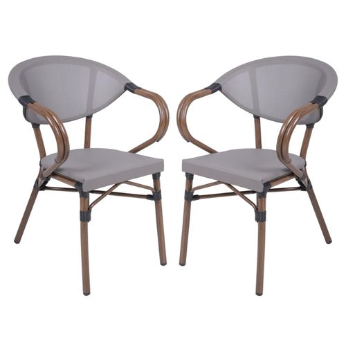 4059865697876 - 2er Set Stapelstuhl Toskana Garten Terrasse Stuhl Essstuhl Gartenmöbel braun