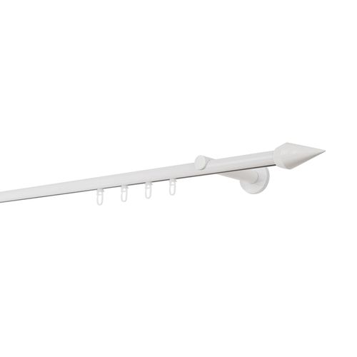 4066866180320 - Ondeco - Gardinenstange auf Maß Innenlauf 20mm Kegel 1-lauf Vorhangstange Wandträger 12cm Stilgarnitur Gleiter für Vorhänge - Weiß - 130cm 4066866180320 - Ondeco - Gardinenstange auf Maß Innenlauf 20mm Kegel 1-lauf Vorhangstange Wandträger 12cm Stilgarnitur Gleiter für Vorhänge - Weiß - 130cm