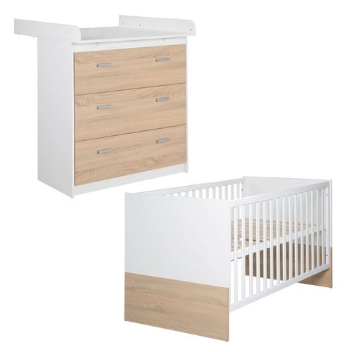 4005317322612 - Kinderzimmerset Gabriella 2-teiliges Babymöbel-Set bicolor aus Babybett ca 70x140cm & Wickelkommode 4005317322612 - Kinderzimmerset Gabriella 2-teiliges Babymöbel-Set bicolor aus Babybett ca 70x140cm & Wickelkommode