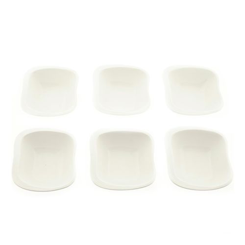 4255698208443 - Almina - 6-Teilig Snack Schalen Set Dipschalen für Süßigkeiten Servierschalen AL-3055 weiß