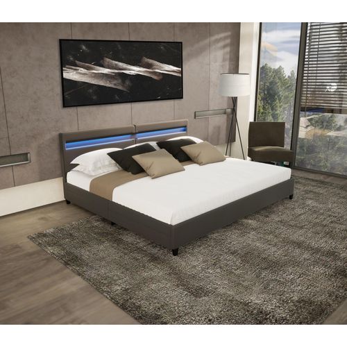 4058166274397 - Led Bett mit Schubladen nube Farbe Dunkelgrau Ausführung mit Matratze Familienbett Bett LED-Bett Bett-Inklusive-Schubladen - Home Deluxe