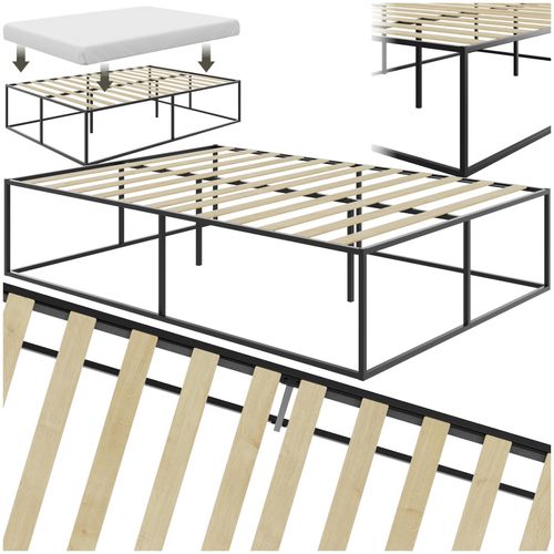 4061173266873 - tectake® Bett robustes Stahlgestell zeitloses Design Plattformgestell mit Unterbettstauraum Belastbarkeit 250 kg bodenschonende Kunststoffkappen 4061173266873 - tectake® Bett robustes Stahlgestell zeitloses Design Plattformgestell mit Unterbettstauraum Belastbarkeit 250 kg bodenschonende Kunststoffkappen