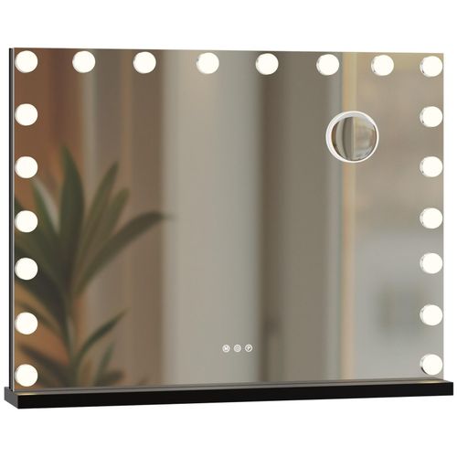 4255716332570 - Schminkspiegel Norlina 80x60cm I Kosmetikspiegel mit Vergrößerung I Dimmbare LED-Beleuchtung I Schminktisch mit 3 Licht-Modi