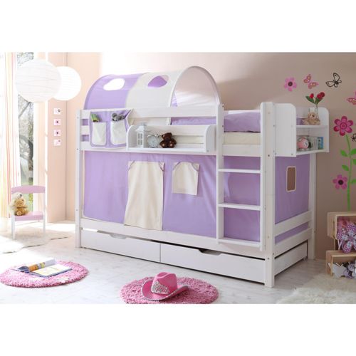 4250393838803 - TiCAA Etagenbett Marcel Kiefer weiß Classic
