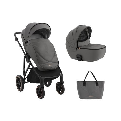 3800171205917 - Kikkaboo Kinderwagen Thea 2 in 1 EVA-Räder verstellbarer Schiebegriff Babywanne grau