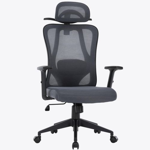 4250931576921 - Bürostuhl mit platzsparendem Kleiderbügel - ergonomischer Schreibtischstuhl mit Nacken- und Lordosenstütze - komfortabler Gamingstuhl mit Netzrückenlehne und Wippfunktion