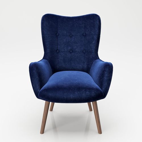 7640136869480 - PLAYBOY - Sessel BRIDGET gepolsterter Lehnensessel Samtstoff in Blau mit Massivholzfüssen Retro-Design 7640136869480 - PLAYBOY - Sessel BRIDGET gepolsterter Lehnensessel Samtstoff in Blau mit Massivholzfüssen Retro-Design