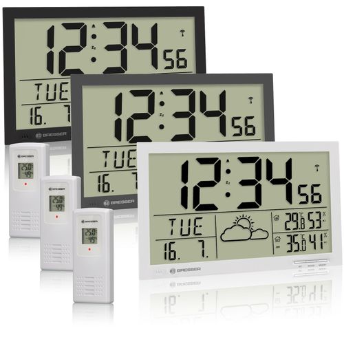 4007922093482 - BRESSER MyTime Jumbo LCD Wetter-Wanduhr Farbe anthracite 4007922093482 - BRESSER MyTime Jumbo LCD Wetter-Wanduhr Farbe anthracite