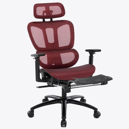 4250931576983 - Bürostuhl in moderner Mesh-Optik mit Fußstütze ergonomischer Drehstuhl mit Nacken und Lordosenstütze - Gamingstuhl mit atmungsaktiver Netzrückenlehne und Wippfunktion