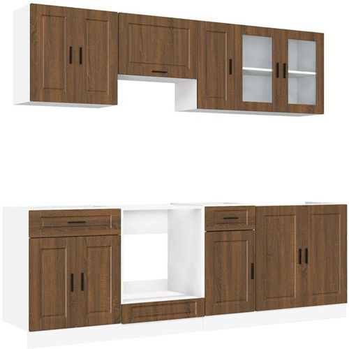 8721158504562 - 8-tlg Küchenschrank-Set Braun Eichen-Optik Holzwerkstoff vidaXL