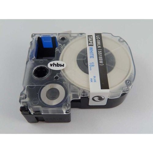 4069099568378 - Vhbw - 1x Schriftband-Kassette Ersatz für Epson LC-5WLN für Etiketten-Drucker 18m x 8mm Blau auf Weiß