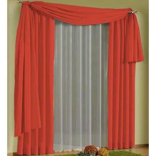 4004567143886 - Freihanddeko WIRTH Daria Gardinen Gr 300 cm 135 cm rot Badezimmergardinen Gardine
