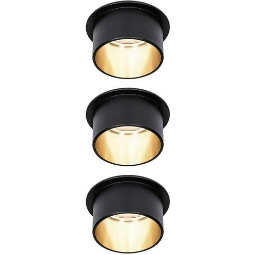 4000870933794 - LED Einbauleuchte 3-Step-Dim Gil Coin Basisset IP44 rund 68mm Coin 3x6W 3x470lm 230V dimmbar 2700K Schwarz matt Gold