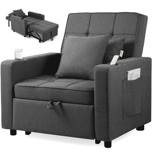4260595755525 - Makika Schlafsessel Schlafstuhl Tommy klappbar in Dunkelgrau 4260595755525 - Makika Schlafsessel Schlafstuhl Tommy klappbar in Dunkelgrau