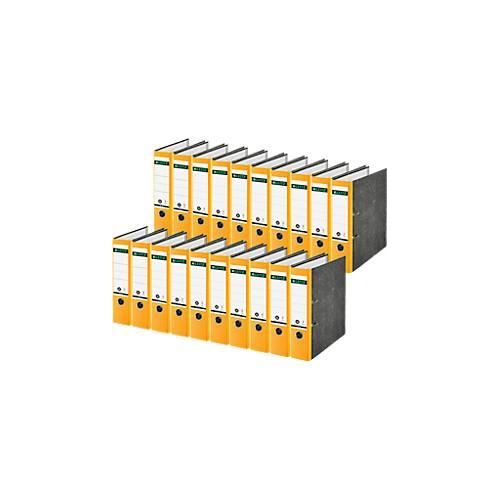 4002432489589 - LEITZ® Ordner 1080 DIN A4 Rückenbreite 80 mm Griffloch geklebtes Rückenschild klimaneutral Hartpappe 20 Stück gelb 4002432489589 - LEITZ® Ordner 1080 DIN A4 Rückenbreite 80 mm Griffloch geklebtes Rückenschild klimaneutral Hartpappe 20 Stück gelb