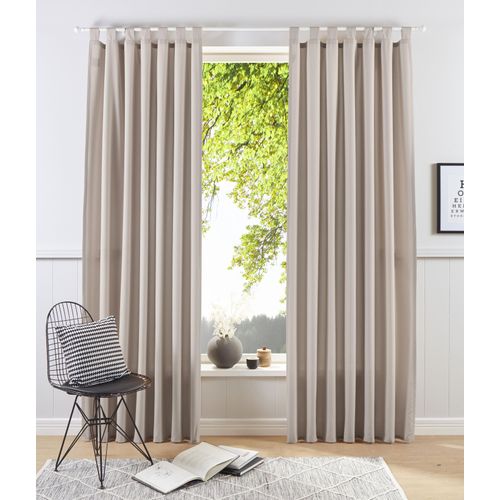 6941446626994 - Vorhang MY HOME Raja Gr 1 beige (sand) B140cm H145cm Polyester Recyceltes Material Gardinen 2er-Set Bestseller einfarbig modern pflegeleichte Mikrofaser