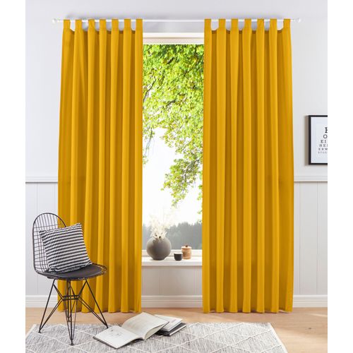 6941446626949 - Vorhang MY HOME Raja Gr 2 grau (messingfarben) B140cm H175cm Polyester Recyceltes Material Gardinen 2er-Set Bestseller einfarbig modern pflegeleichte Mikrofaser
