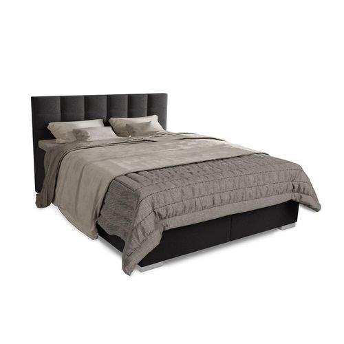 4262437184111 - Boxspringbett Seattle 180x200 cm - hoher Komfort weicher Malmo-Stoff komfortable Einstiegshöhe gepolstertes Kopfteil inkl Topper - Schwarz 4262437184111 - Boxspringbett Seattle 180x200 cm - hoher Komfort weicher Malmo-Stoff komfortable Einstiegshöhe gepolstertes Kopfteil inkl Topper - Schwarz