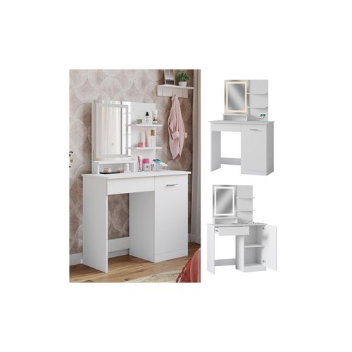 4066731395033 - Schminktisch Julia Weiß 90 cm mit LED-Spiegel und QI-Ladestation Vicco 4066731395033 - Schminktisch Julia Weiß 90 cm mit LED-Spiegel und QI-Ladestation Vicco