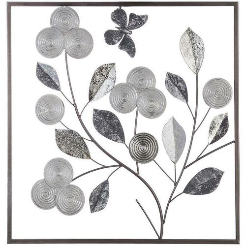 3560234468672 - Atmosphera Créateur Dintérieur - Wanddekoration Florale - Metall - Silber 50 × 50 cm