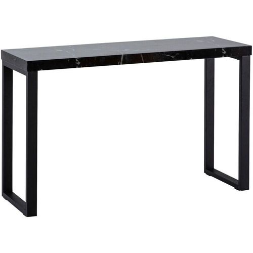 4251757723193 - Konsolentisch Marmor-Optik Schwarz Hochglanz 120x40x76 cm Design Anrichte Flur Ablagetisch Schmal Flurtisch mit Metallbeine Dielentisch