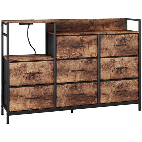 4066731449835 - Sideboard Brian Eiche rustikal 132 x 30 cm mit 8 Schubladen und usb Vicco