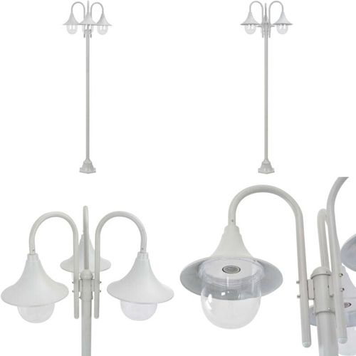 8721115701720 - Garten-Pollerleuchte E27 220 cm Aluminium 3-Laterne Weiß - Gartenleuchte - Gartenleuchten - Home & Living - Weiß 8721115701720 - Garten-Pollerleuchte E27 220 cm Aluminium 3-Laterne Weiß - Gartenleuchte - Gartenleuchten - Home & Living - Weiß