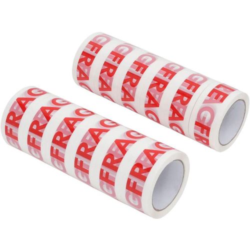 8721102913952 - Vidaxl - Paketklebeband 12 Stk fragile Aufdruck Weiß 48 mm x 66 m 827255