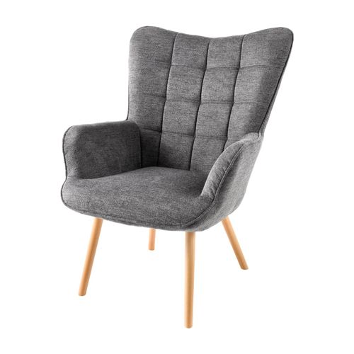 4251561908014 - riess-ambiente Sessel SCANDINAVIA - grau Strukturstoff Massivholz-Beine mit Armlehnen modern 4251561908014 - riess-ambiente Sessel SCANDINAVIA - grau Strukturstoff Massivholz-Beine mit Armlehnen modern