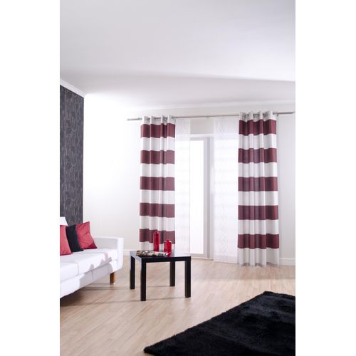 4043343573516 - Vorhang Burbank bunt (rot silberfarben) Gardinen 245cm Ösen 140cm Polyester B140cm H245cm