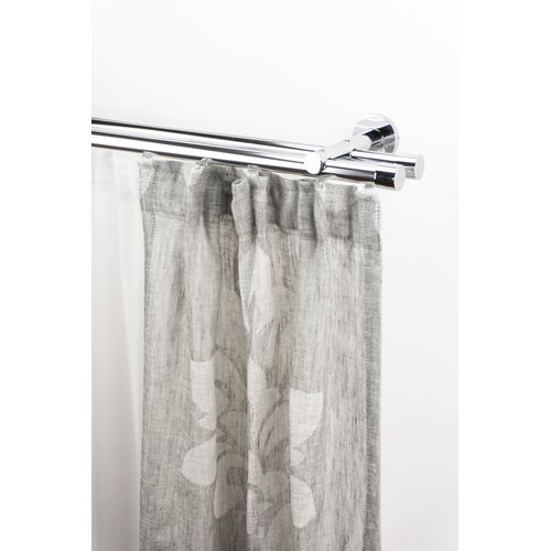 9002777451864 - Gardinenstange GARESA EASY Gardinenstangen Gr B L 60 cm x 500 cm Ø 20 mm 1 St 2 läufig grau (chromfarben) Kinder Gardinenstangen für Vorhanggarnitur-Innenlauf verlängerbar Wandmontage Kappe Aluminium