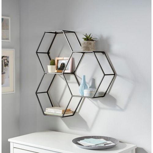 1234773496039 - Deko-Wandregal Lenia Regale Gr B H T 72 cm x 715 cm x 15 cm 3 schwarz Geschenkartikel Deko-Regale Regale Elegant Schwarz